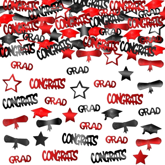 KatchOn, Red and Black Graduation Confetti 2026 - Pack of 1300 | Grad Confetti Class Of 2026 | Grad Decorations Class of 2026 | Red and Black Graduation Decorations 2026