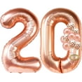 thumbnail image 1 of KatchOn, Rose Gold 20 Balloon Number - 40 Inch, Pack of 12 | 20 Balloons with Confetti | Cute 20 Birthday Decorations for Her | 20th Birthday Balloons | Happy 20th Birthday Decorations for Women, 1 of 6