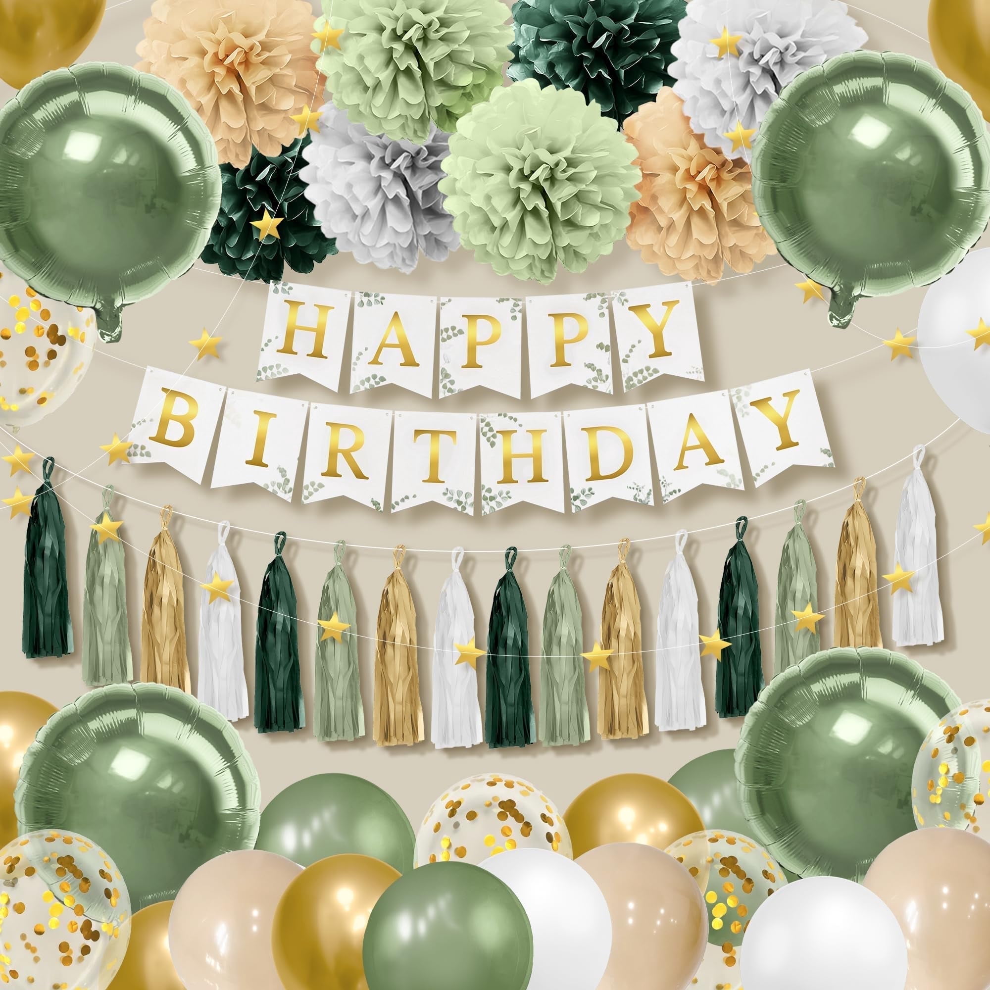 KatchOn Striscione Di Buon Compleanno Blu E Oro 183x111 Cm – Sfondo In Tessuto Per Decorazioni Festa Uomo/Donna, Con Nastro