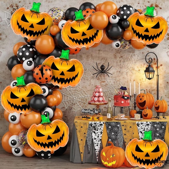 KatchOn, Scary Halloween Pumpkin Balloons -Large 30 Inch | halloween Balloons for Halloween Decorations