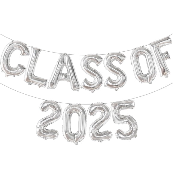 KatchOn, Shiny Silver Class of 2026 Balloons - 16 Inch | Grad Balloon for Graduation Decorations 2026 | Grad Class of 2026 Banner, Silver Graduation Decorations 2026