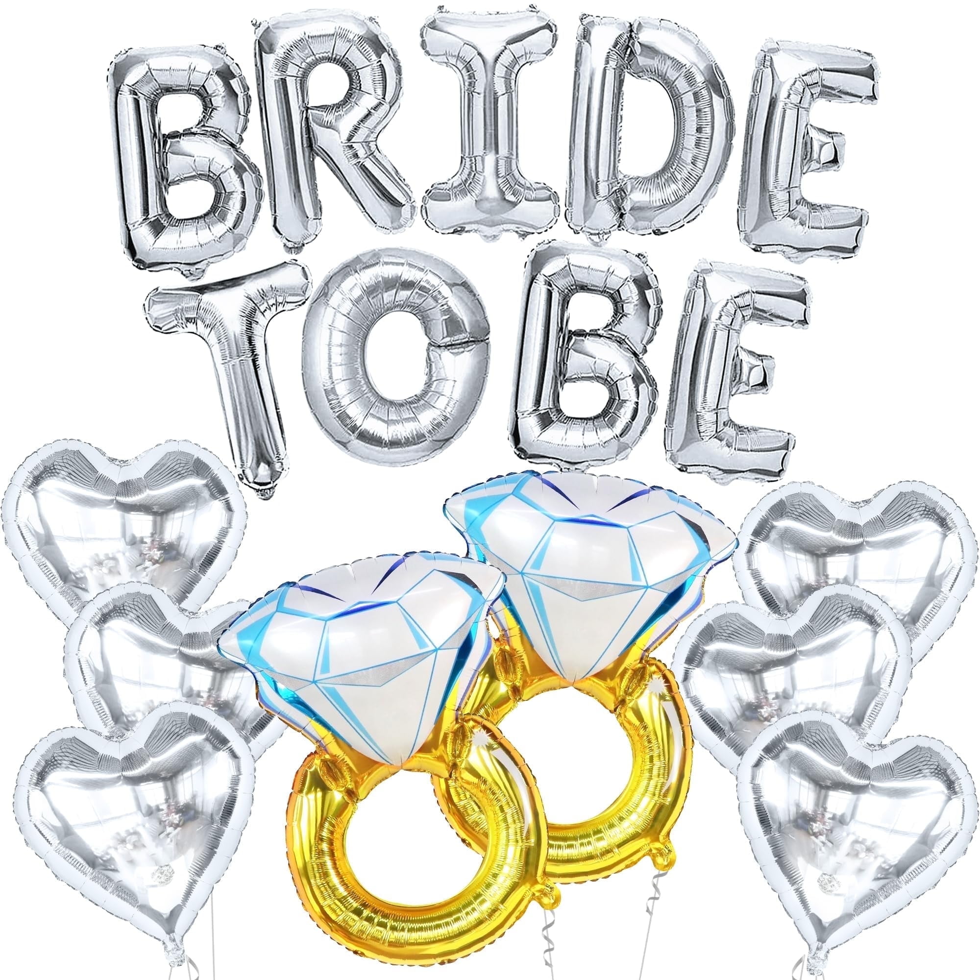 KatchOn, Silver Bride To Be Balloons Set - Pack of 17 | Silver Bachelorette Party Decorations, Bridal Shower Decorations | Bachelorette Balloons, Bride To Be Decorations