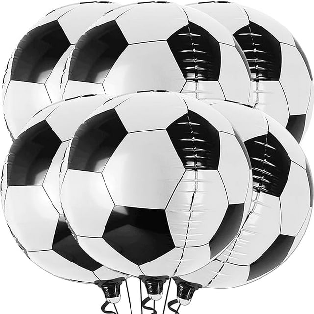 KatchOn, Soccer Balloons Decorations for Party Big 22 Inch, Pack of 6 Soccer Ball Balloons