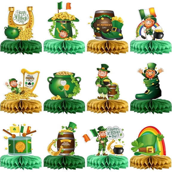 KatchOn, St Patricks Day Centerpiece - Pack of 12 | Leprechaun St Patricks Day Decorations Centerpieces | St Patricks Day Decorations for Table | Leprechaun Decorations | St Patricks Day Decor