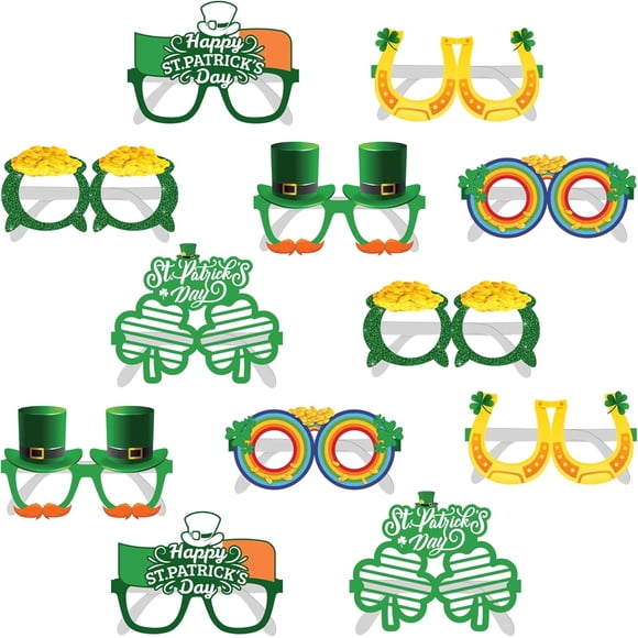 KatchOn, St Patricks Day Glasses - Pack of 12 | Photo Booth Props
