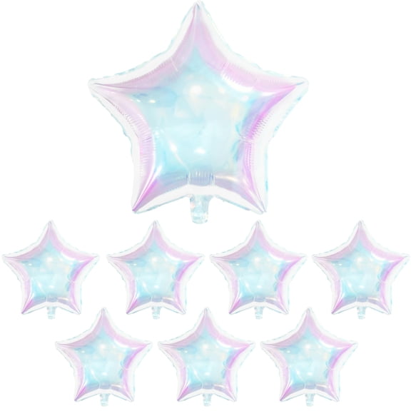 KatchOn Transparent Holographic Star Balloons - Big 19 Inch, Pack of 8 | Clear Star Party Decorations