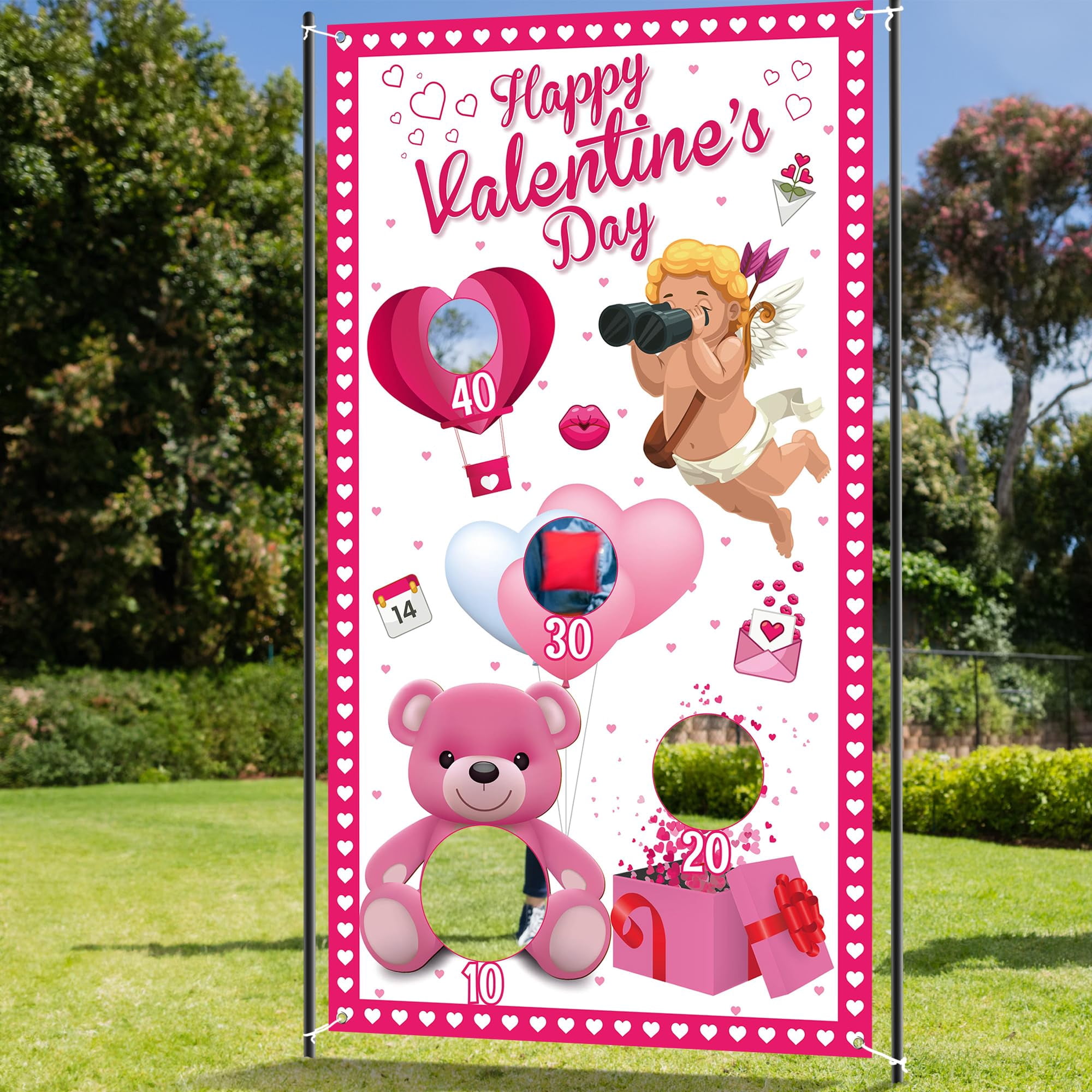 KatchOn, Valentines Bean Bag Toss Games - Large 54x30 Inch | Valentines Day Games for Classroom | Valentines Games for Classroom | Valentines Day Decorations | Valentine Games for Classroom