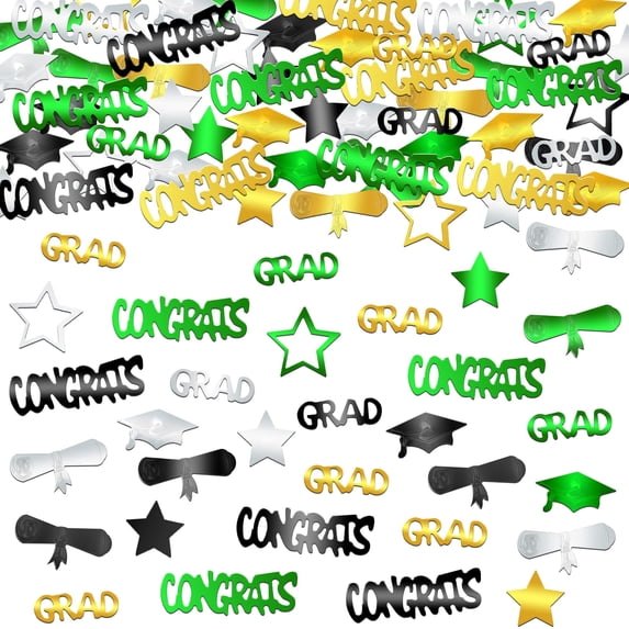 Katchon, Graduation Confetti, 1000ct, Green and Gold, Class of 2026 ...