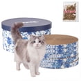 thumbnail image 1 of THE LICKER STORE Kate 12" Modern Patterned Cardboard Reversible Cat Scratcher Pad In Box with Catnip, Blue/White (5-Pack), CSR1012B, 1 of 8
