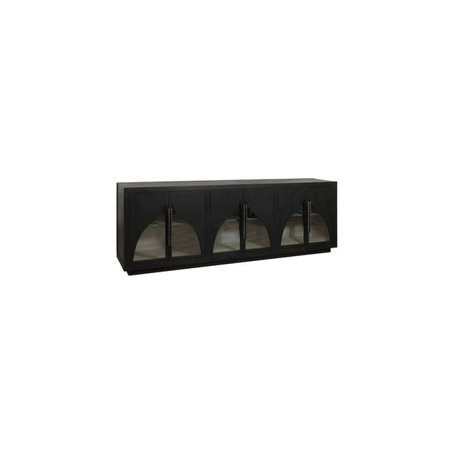 Kate 6-Door Solid Wood Sideboard with Oak Wood in a Dark Brown Finish