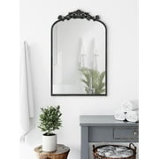 Kate And Laurel Arendahl Traditional Arch Mirror, 19 x 30.75, Antique Black, Baroque Inspired Wall Decor