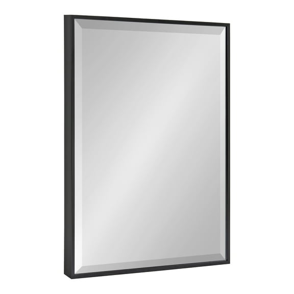 Kate And Laurel Rhodes Modern Decorative Rectangle Wall Mirror, 18.75" x 24.75", Black, Contemporary Wall Decor