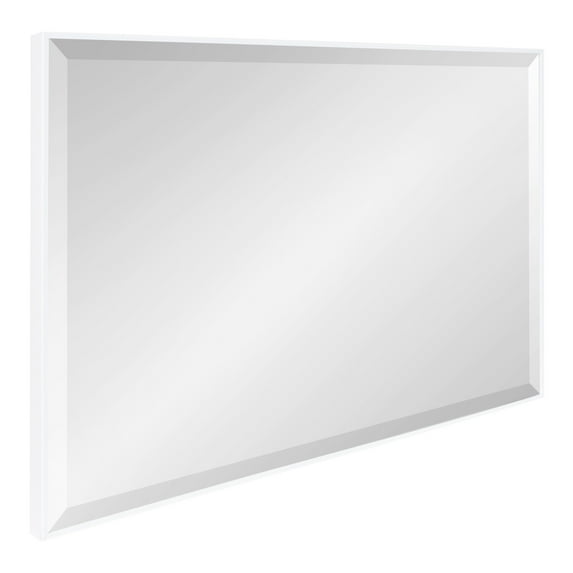 Kate And Laurel Rhodes Modern Decorative Rectangle Wall Mirror, 24.75" x 36.75", White, Contemporary Wall Decor