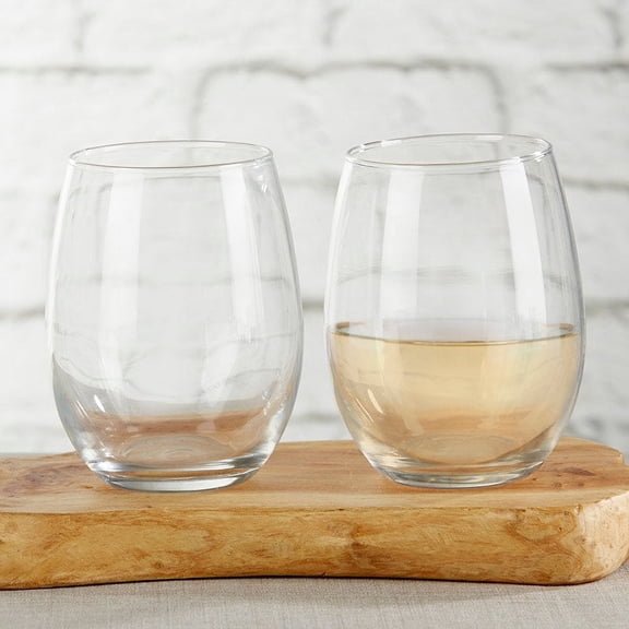 Kate Aspen 12PCS Blank 9 oz. Stemless Wine Glass, Drinking Glasses and DIY Favor Decor for Wedding, Bridal Shower, Baby Shower and Anniversary Party