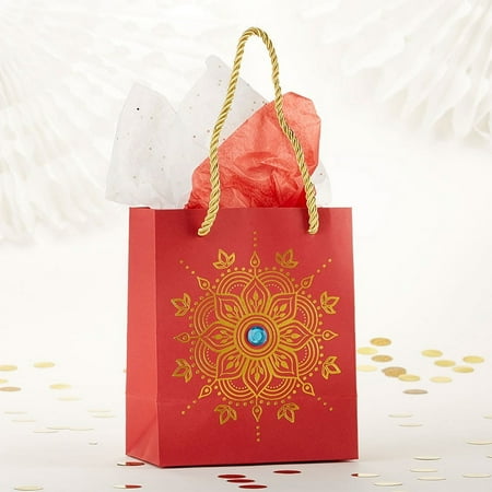 Kate Aspen 28431NA Indian Jewel Gift, Goodie (Set of 6) Welcome Bag, 0, Red & Gold with Blue