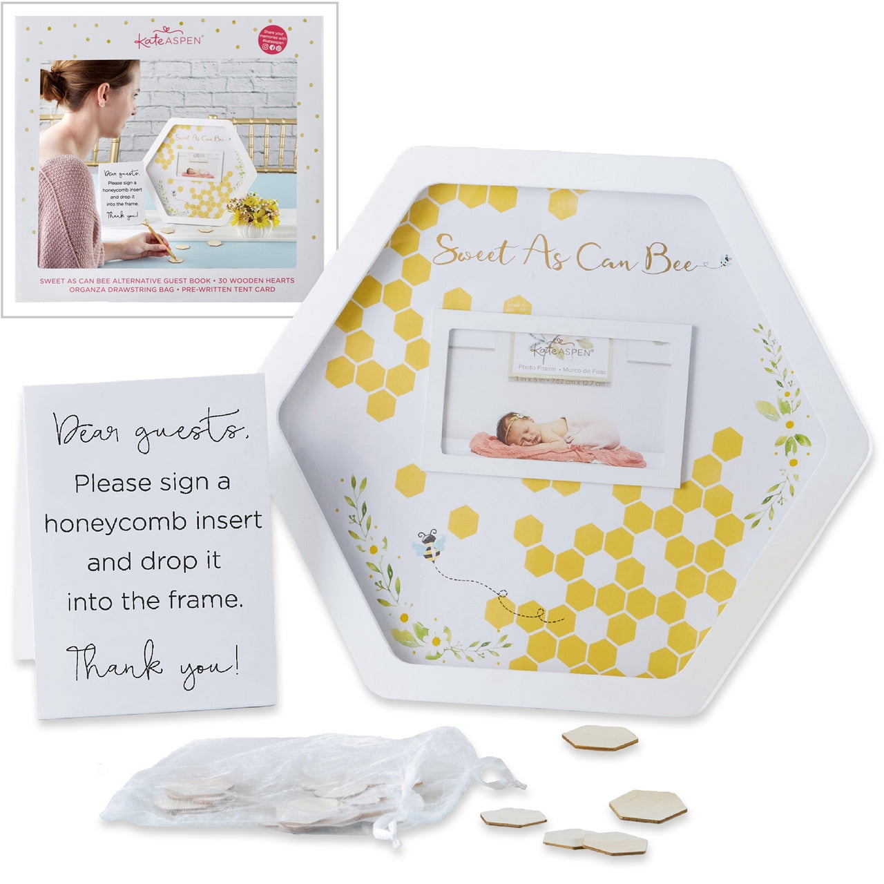 Kate Aspen Baby Shower Guest Book Alternative - Sweet as Can Bee