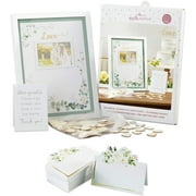 Kate Aspen Botanical Garden Guest Book Alternative with 75 Wooden Hearts & Tent (Set of 50) Seating Place Card for Wedding, Bridal Shower, Anniversary Event Party