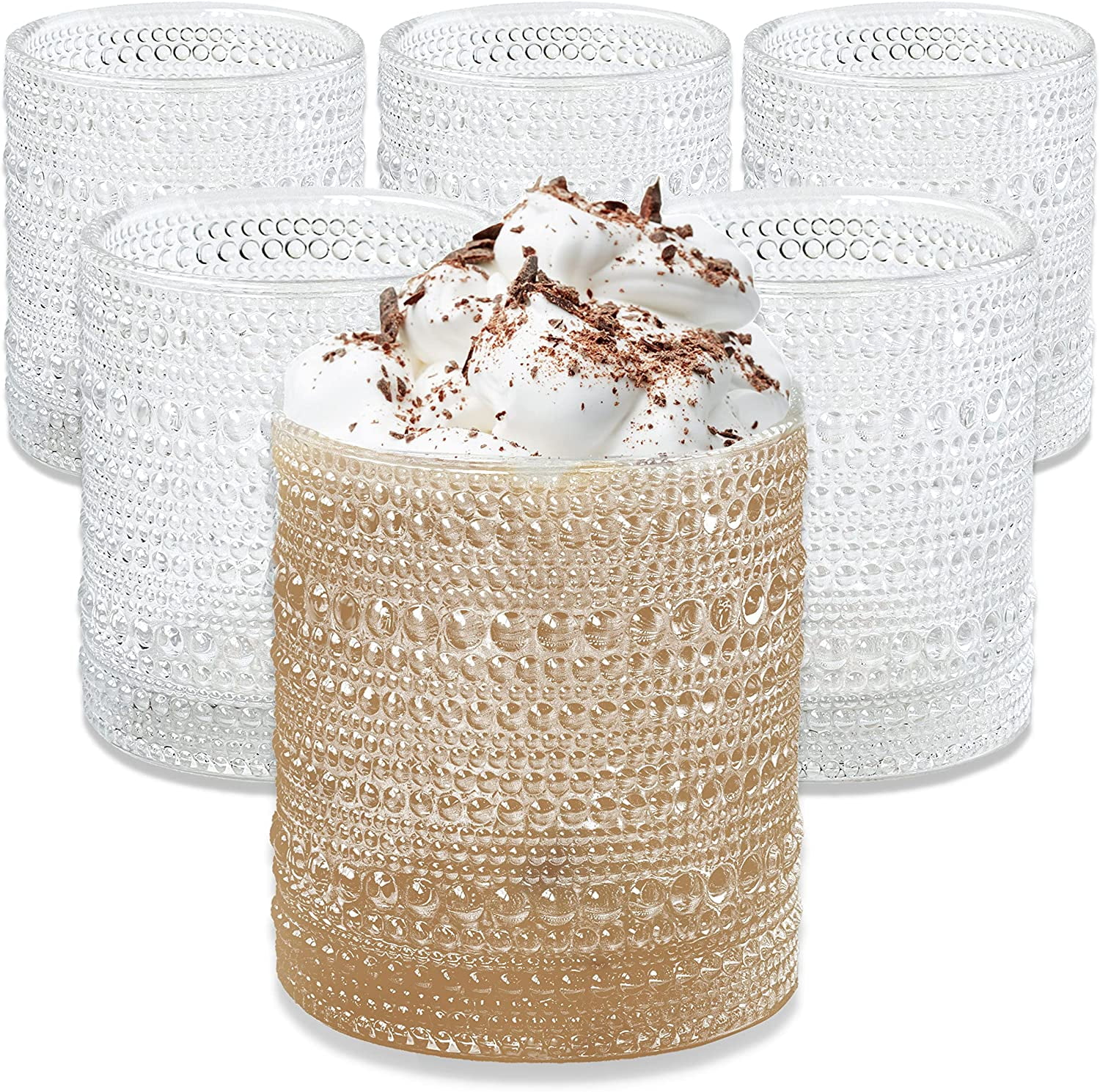 Kate Aspen Clear Hobnail Beaded Drinking Glasses Set of 6 -10 oz Vintage Glassware Set Cocktail Glass Set, Juice Glass, Water Cups | Makes A Great Hostess Gift or Gift for New Home Owners - Walmart.com