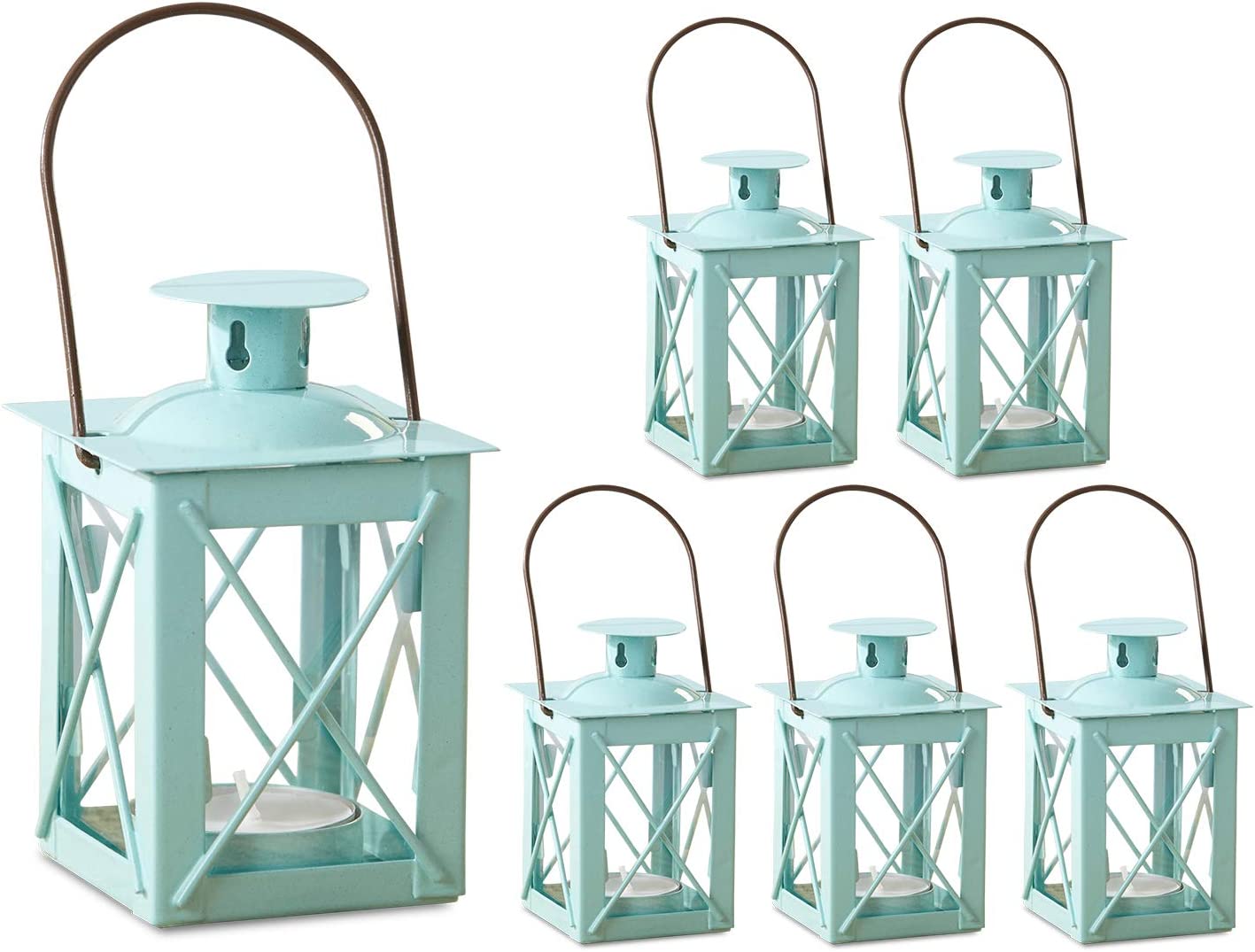 Kate Aspen Decorative Lanterns Set of 6 Luminous Metal Lantern