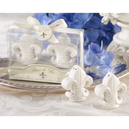 Kate Aspen "Fleur-de-Lis" Ceramic Salt & Pepper Shakers