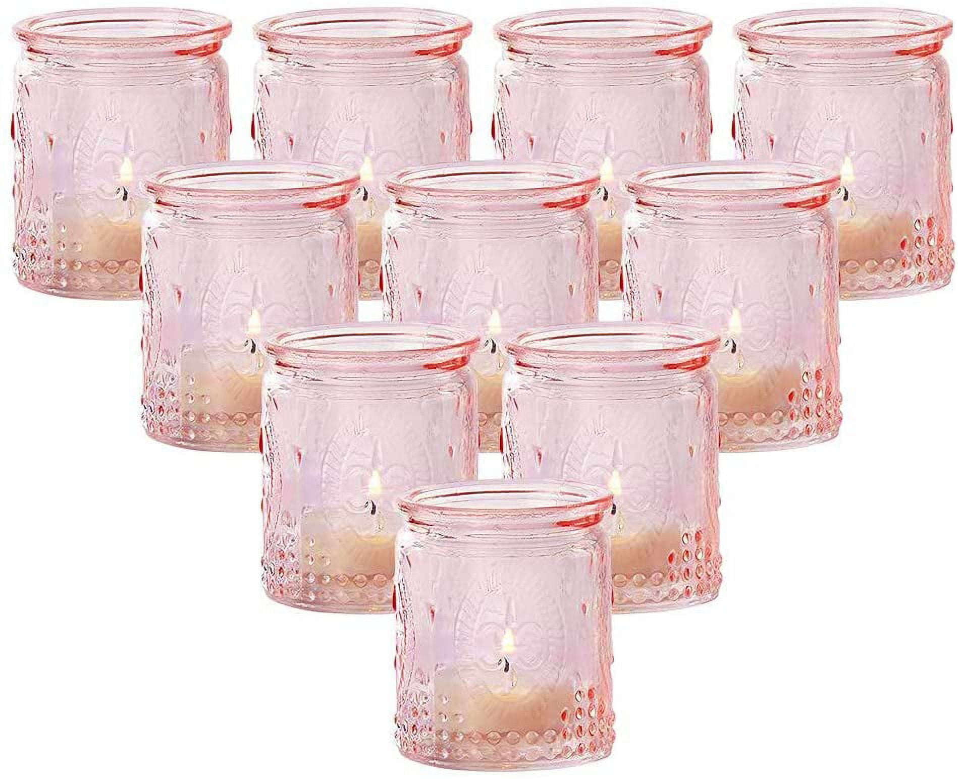 Vintage Pink Glass Tea Light Candle Holders Set of 24