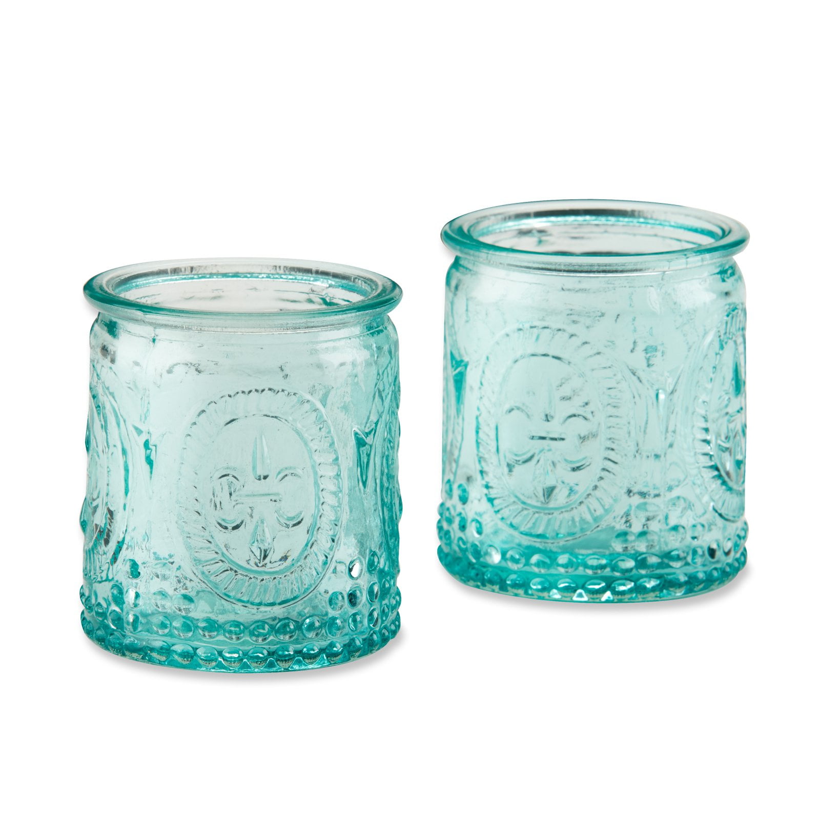 Kate Aspen Vintage Blue Glass Tea Light Holder - Set of 4