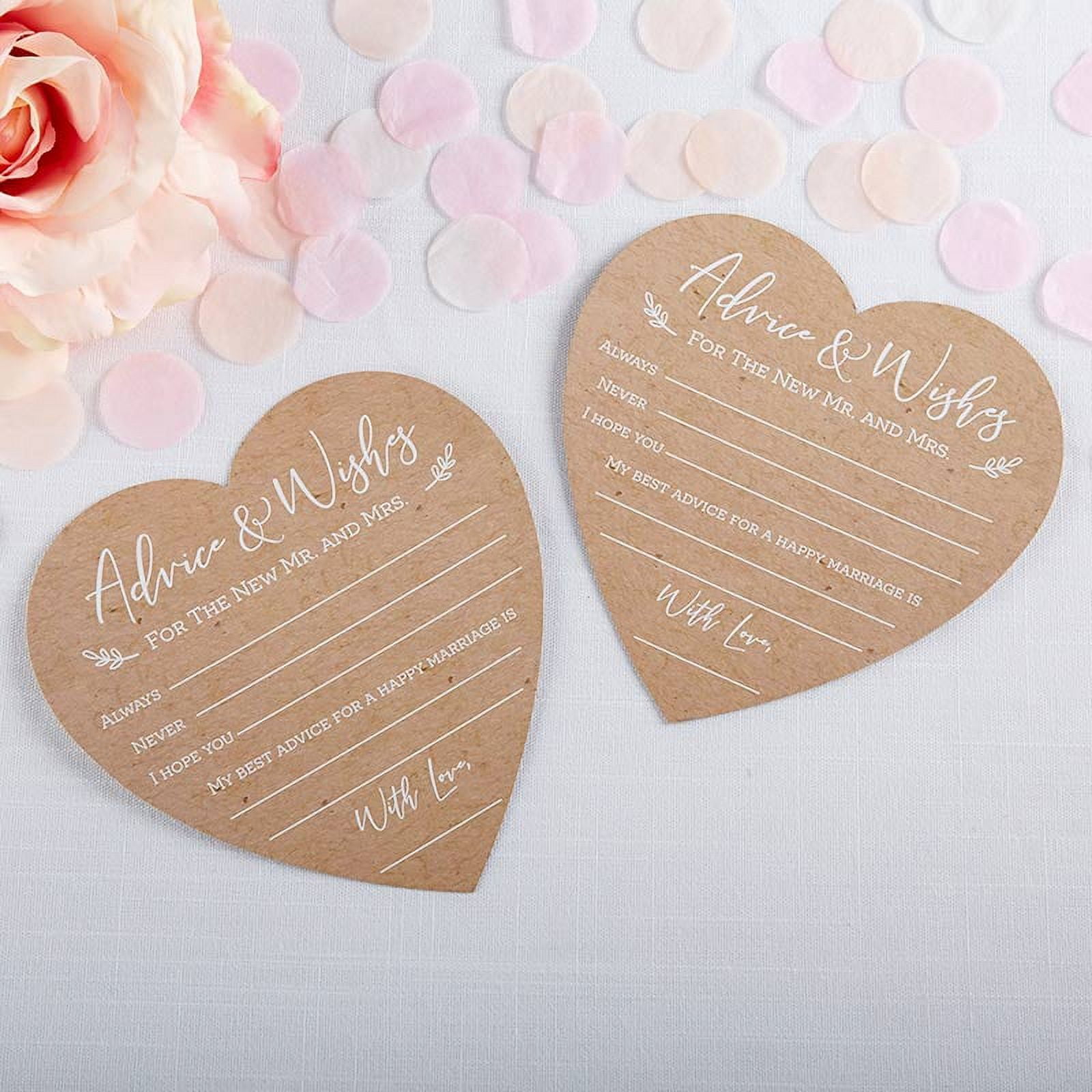Kate Aspen Wedding Advice Card-Heart Shape (Set of 50) Mug, kraft, white
