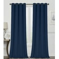 thumbnail image 1 of Kate Aurora 2 Pack 100% Blackout Thermal Energy Saving Grommet Top Curtain Panels - Blue, 84 in. Long, 1 of 5