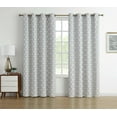 thumbnail image 1 of Kate Aurora 2 Pack 100% Max Blackout Thermal Trellis Grommet Top Curtains - Assorted Colors & Sizes, 1 of 2