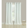 thumbnail image 1 of Kate Aurora 2 Pack Cotton Blend Shabby Metallic Quatrefoil Lattice Ultra Luxurious Grommet Top Window Curtain Panels - 38 in. W x 63 in. L, Gold, 1 of 2