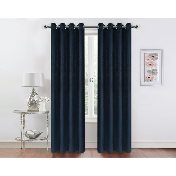 Kate Aurora 2 Pack Hotel Embossed Textured Light Filtering Grommet Top Window Curtain Panels - Assorted Colors, 84 in. Long