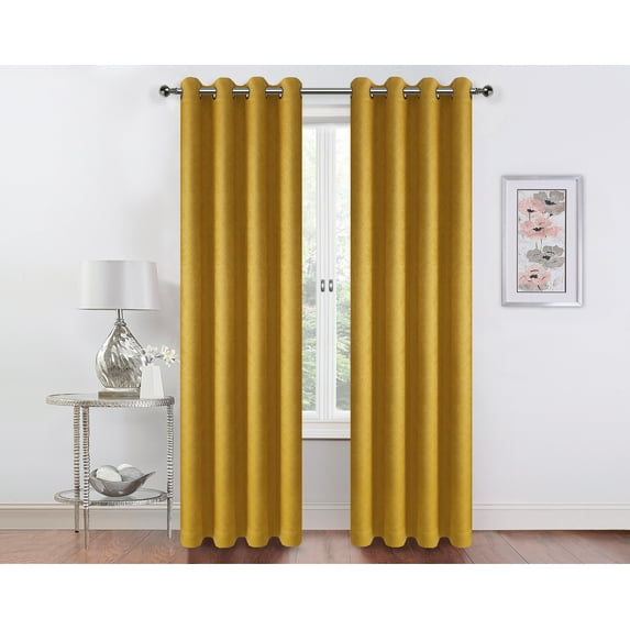 Kate Aurora 2 Pack Hotel Embossed Textured Light Filtering Grommet Top Window Curtain Panels - Assorted Colors, 84 in. Long