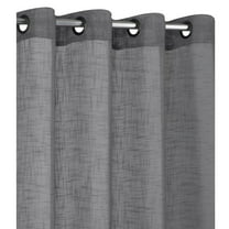 Kate Aurora 2 Pack Semi Sheer Grommet Top Window Curtains - 52 in. W x 84 in. L, Gray