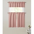 thumbnail image 1 of Kate Aurora 3 Piece Room Darkening Rod Pocket Cafe Kitchen Curtain Tier & Valance Set, 1 of 3