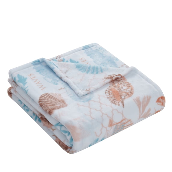 Kate Aurora Bar Harbor Sea Life Lobsters & Seashells Ultra Soft & Plush Accent Throw Blanket - 50 In. X 70 In.
