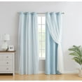 thumbnail image 1 of Kate Aurora Basic Elegance 2 Pack Double Layered Hotel Chic Sheer Light Defusing Curtains - 84 in. Long, Aqua, 1 of 1