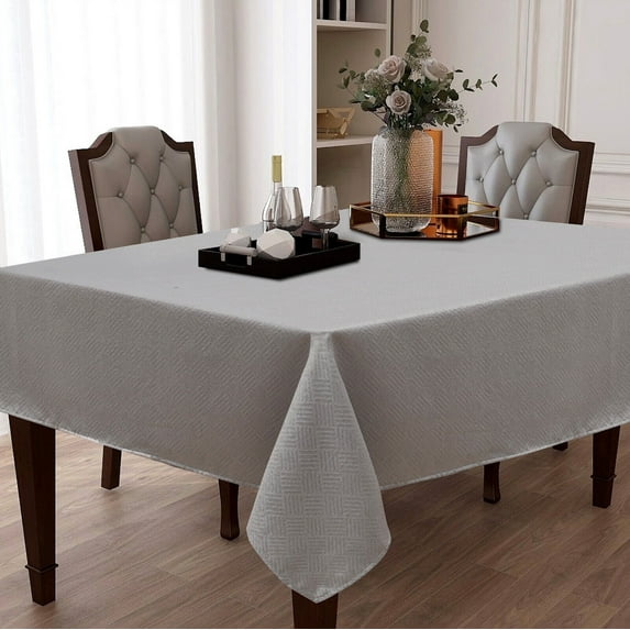 Kate Aurora Boston Modern Lux Geometric All Purpose Embossed Tablecloth - Assorted Colors & Sizes