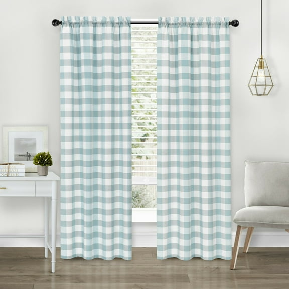 Kate Aurora Buffalo Checkered Plaid Curtains, 42” x 84” (2 Panels)