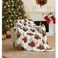 thumbnail image 1 of Kate Aurora Christmas Fleece Polyester Throw, 50" x 60", 1 of 3