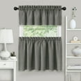 thumbnail image 1 of Kate Aurora Coastal Hamptons Living 3 Piece Textured Sheer Kitchen Curtain Tier & Valance Set - Assorted Colors & Sizes, 1 of 4