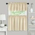 thumbnail image 1 of Kate Aurora Coastal Hamptons Living 3 Piece Textured Sheer Kitchen Curtain Tier & Valance Set - Assorted Colors & Sizes, 1 of 4