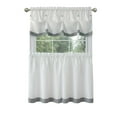 thumbnail image 1 of Kate Aurora Country Farmhouse 3 Pc Solid Cafe Kitchen Curtain Tier & Tucked Valance Set - Assorted Colors & Sizes, 1 of 3