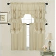thumbnail image 1 of Kate Aurora Country Farmhouse Living Solid Colored Café Kitchen Curtain Tier & Swag Valance Set - Assorted Colors, 1 of 1