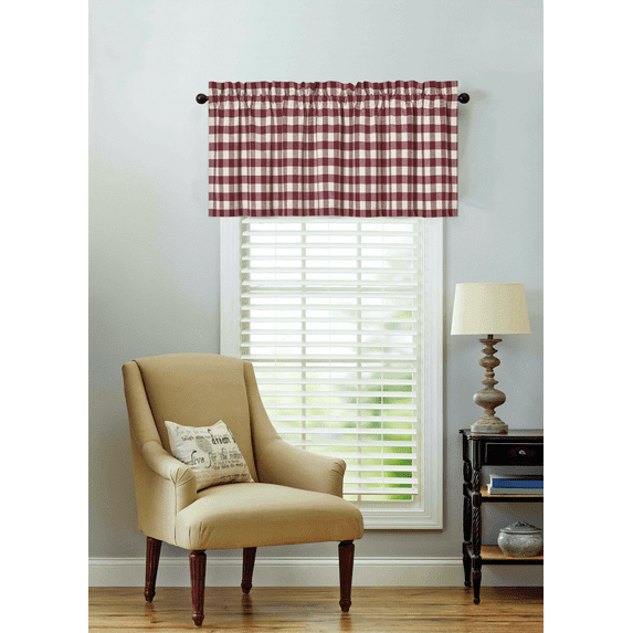 Kate Aurora Country Farmhouse Plaid Lodge Rod Pocket Window Valance - Assorted Colors