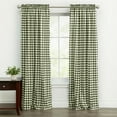 thumbnail image 1 of Kate Aurora Country Farmhouse Rod Pocket Buffalo Plaid Check Gingham Window Curtains - Sage Green, 84 in. Long, 1 of 3