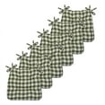 thumbnail image 1 of Kate Aurora Country Living Plush Gingham Plaid Checkered Country Farmhouse Chair Cushions/Pads With Tear Proof Ties - Assorted Colors, 1 of 3