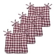thumbnail image 1 of Kate Aurora Country Living Plush Gingham Plaid Checkered Country Farmhouse Chair Cushions/Pads With Tear Proof Ties - Assorted Colors, 1 of 3