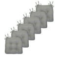 thumbnail image 1 of Kate Aurora Country Living Plush Solid Colored Country Farmhouse Chair Cushions/Pads With Tear Proof Ties - 6 Piece, Gray, 1 of 2