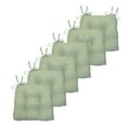 thumbnail image 1 of Kate Aurora Country Living Plush Solid Colored Country Farmhouse Chair Cushions/Pads With Tear Proof Ties - 6 Piece, Sage Green, 1 of 2