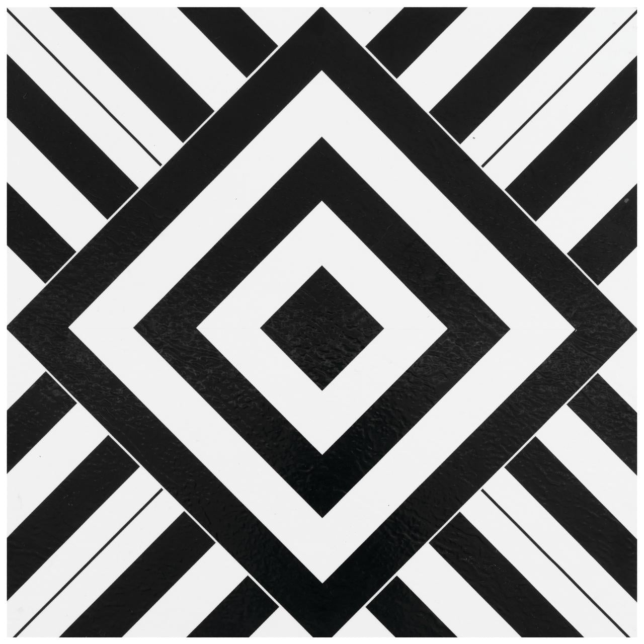 Kate Aurora Home Basics Do It Yourself 12”x12” Peel ‘N’ Stick Self Adhesive Vinyl Floor Tiles Pack Of 20 - Assorted Styles
